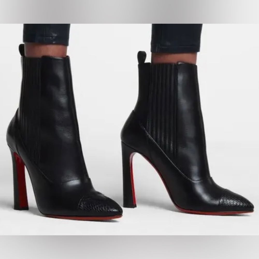 Christian Louboutin Black Me In The 90’s 100mm Heel Ankle Boots Booties Size 37